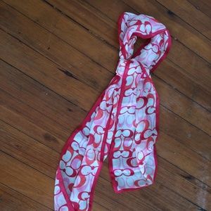 Coach Pink Logo Oblong Sheer Scarf